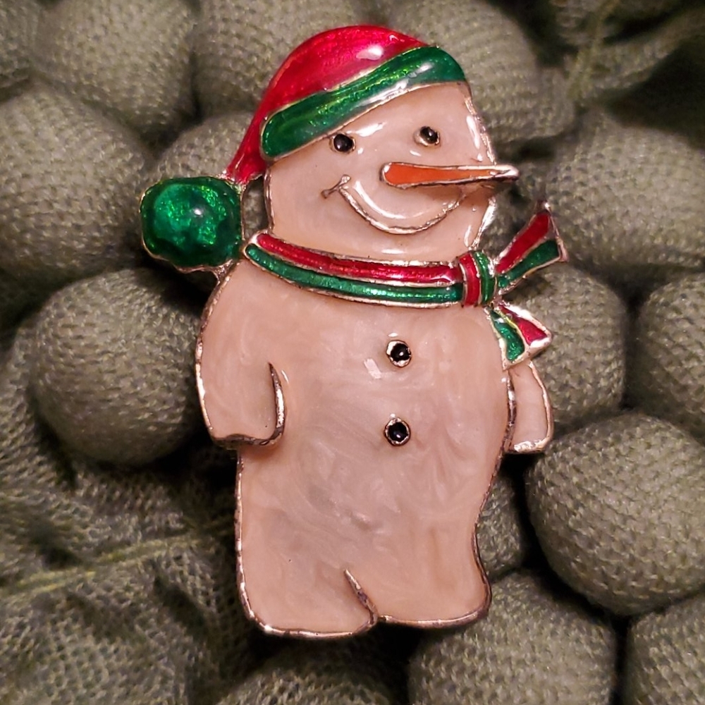 Vintage Snowman Christmas brooch ❤️ 3/$20